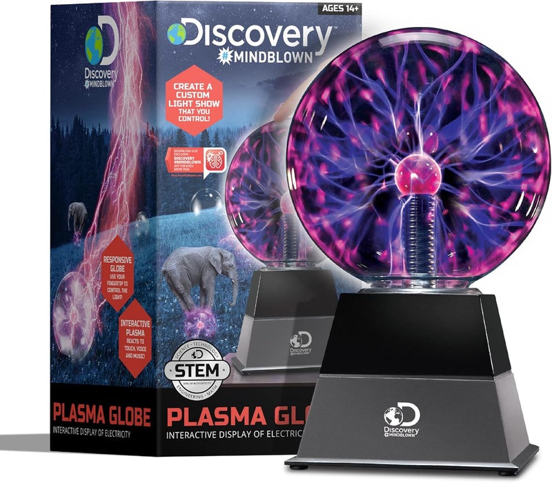 Discovery ™ Plasma Globe Lamp, Touch & Sound Sensitive Lightning, Interactive Electric Plasma Ball for Hands-On STEM Learning, Plug-in Bedroom & Desktop Decorative lamp - Image 1